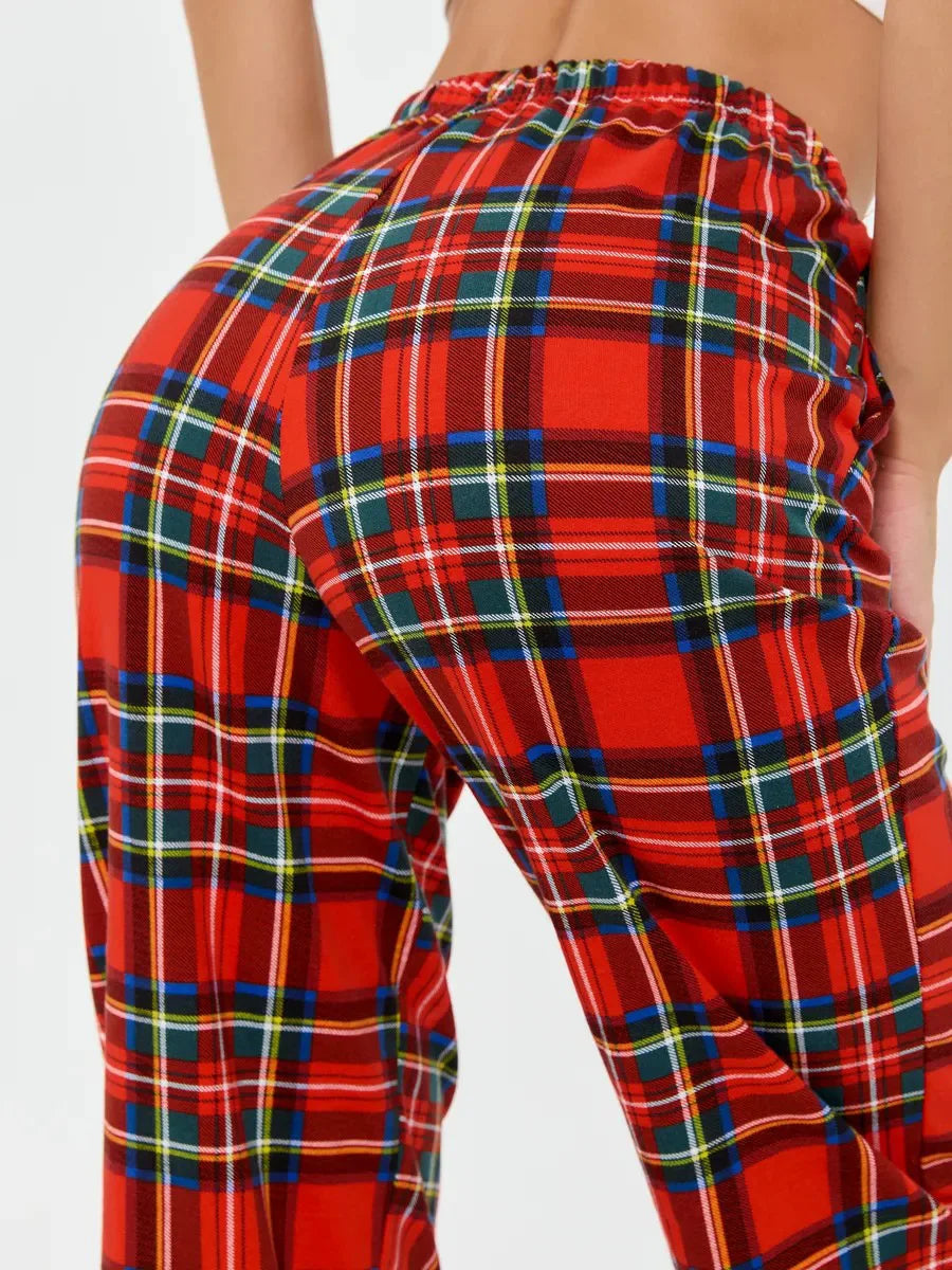 Mozuleva 100% Cotton Plaid Long Sleeved Pants Pajamas Set Autumn New Women's Comfortable Home Clothing Nightgown 2-Piece Set