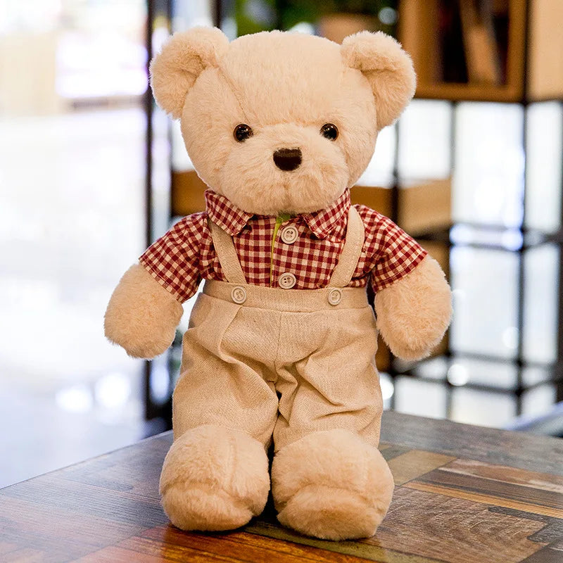Cartoon 1 PCS Lover Wedding Bear Doll Soft Stuffed Plush Toy Dress Bear Animal Doll For Audlt Birthday Gift