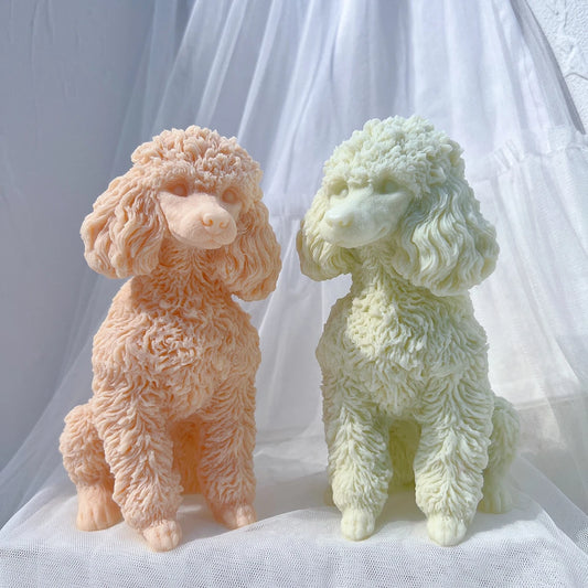 Poodle Dog Puppy Candle Mold Animal Puppies Soy Wax Silicone Mould Dog Lover Home Decor