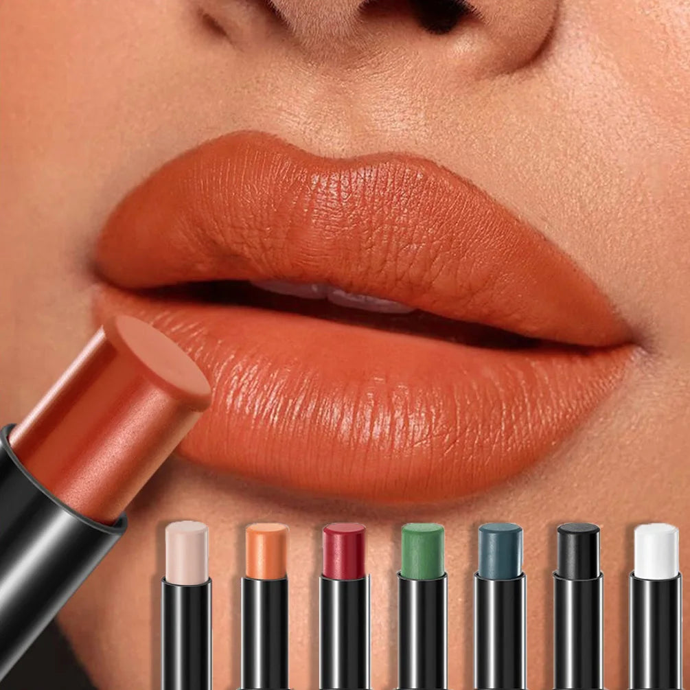8 Colors Matte Nude Clay Lipstick Vampire Makeup Punk Black Lip Gloss Dark Paint Stick Durable Waterproof Lasting Cosmetics