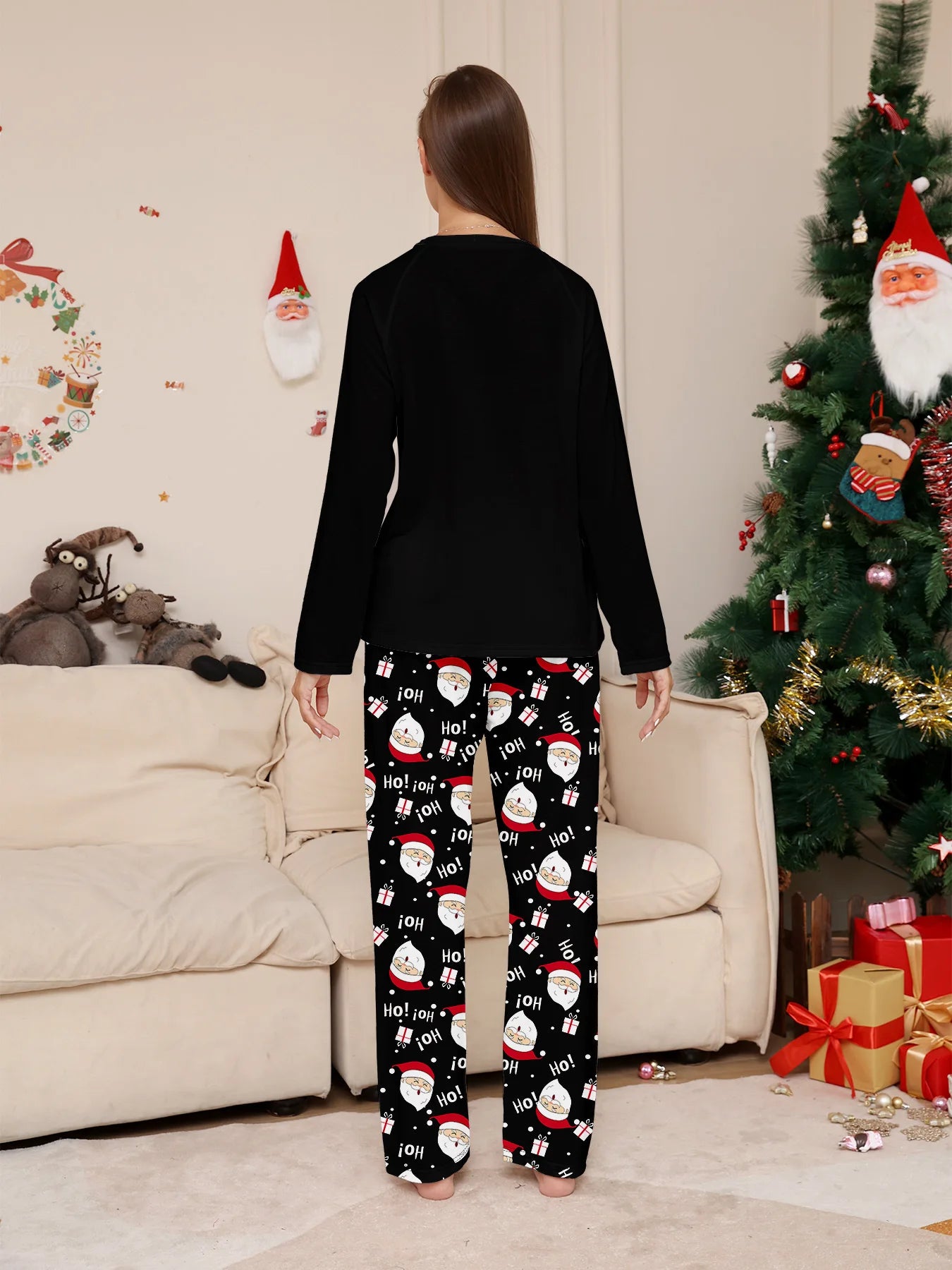2025 Family Christmas Pajamas Parent-child Clothing Set Santa Claus Print 2 Pieces Suit Soft Loose Sleepwear Xmas Look Pyjamas