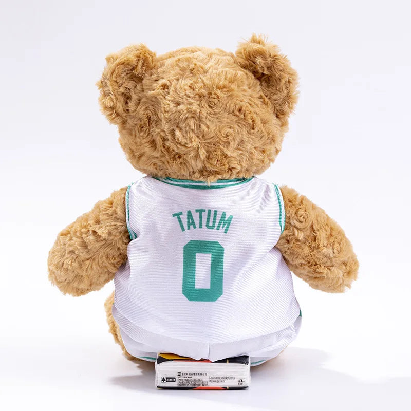 25cm Cute Bear Plush Toy Stuffed Teddy Bear Wear Basketball Star T-shirt Kids Toys Birthday Christmas Gift for Basketball Fans