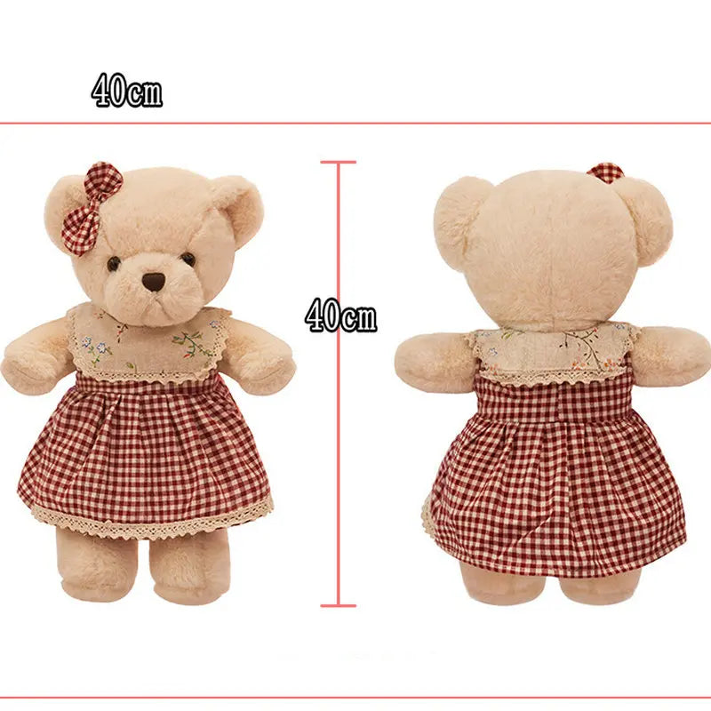 Cartoon 1 PCS Lover Wedding Bear Doll Soft Stuffed Plush Toy Dress Bear Animal Doll For Audlt Birthday Gift