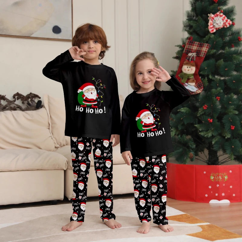2025 Family Christmas Pajamas Parent-child Clothing Set Santa Claus Print 2 Pieces Suit Soft Loose Sleepwear Xmas Look Pyjamas