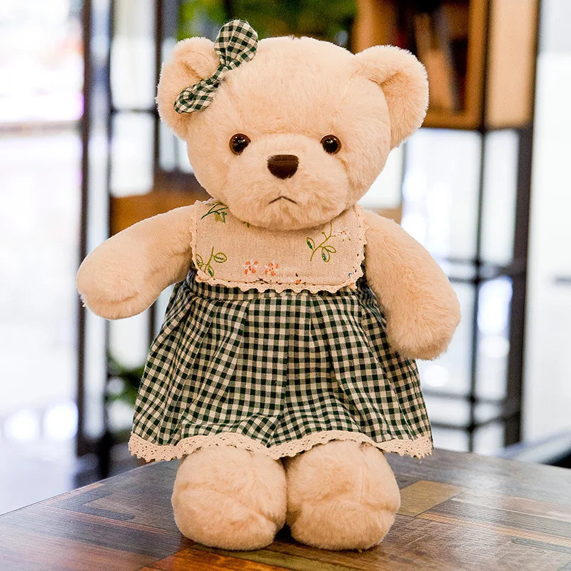 Cartoon 1 PCS Lover Wedding Bear Doll Soft Stuffed Plush Toy Dress Bear Animal Doll For Audlt Birthday Gift