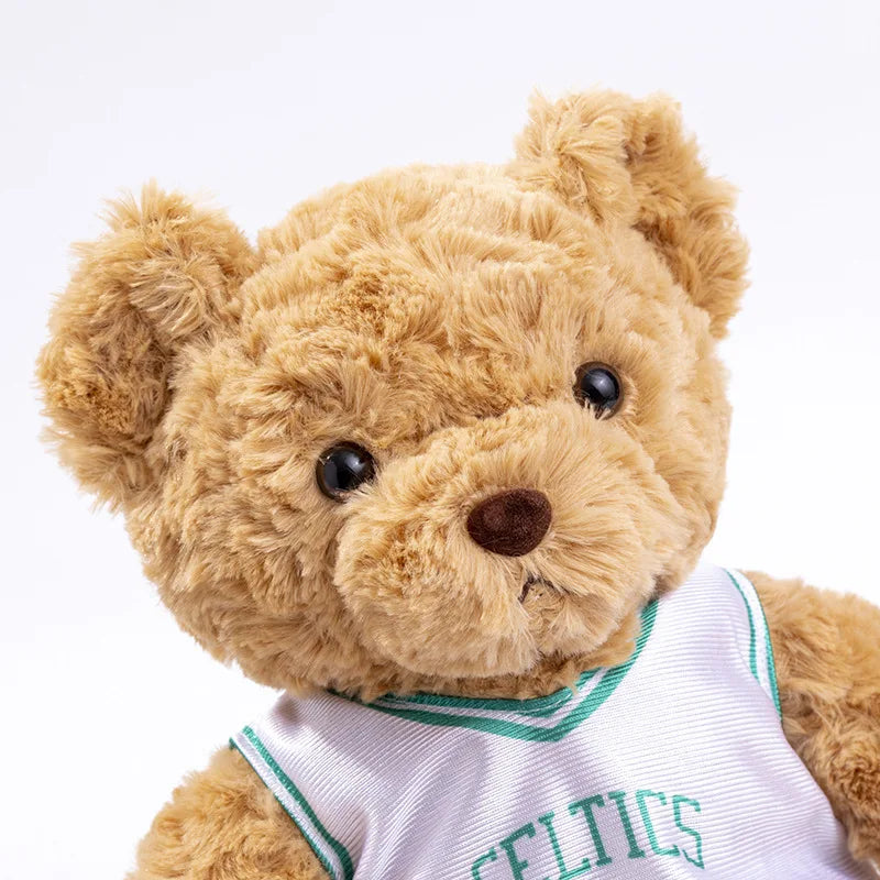 25cm Cute Bear Plush Toy Stuffed Teddy Bear Wear Basketball Star T-shirt Kids Toys Birthday Christmas Gift for Basketball Fans