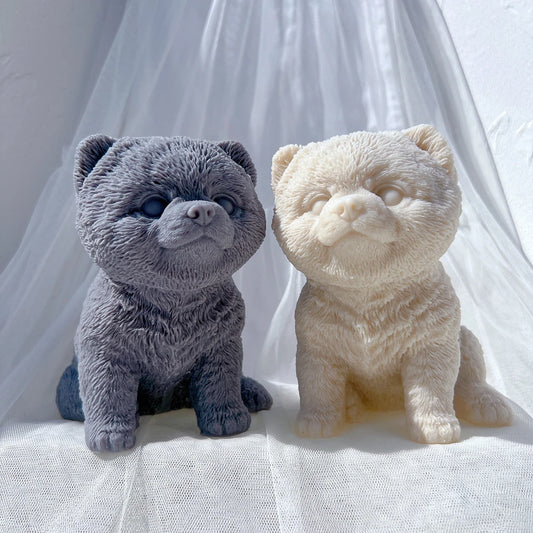 Pomeranian Dog Puppy Candle Mold Animal Puppies Soy Wax Silicone Mould Dog Lover Home Decor