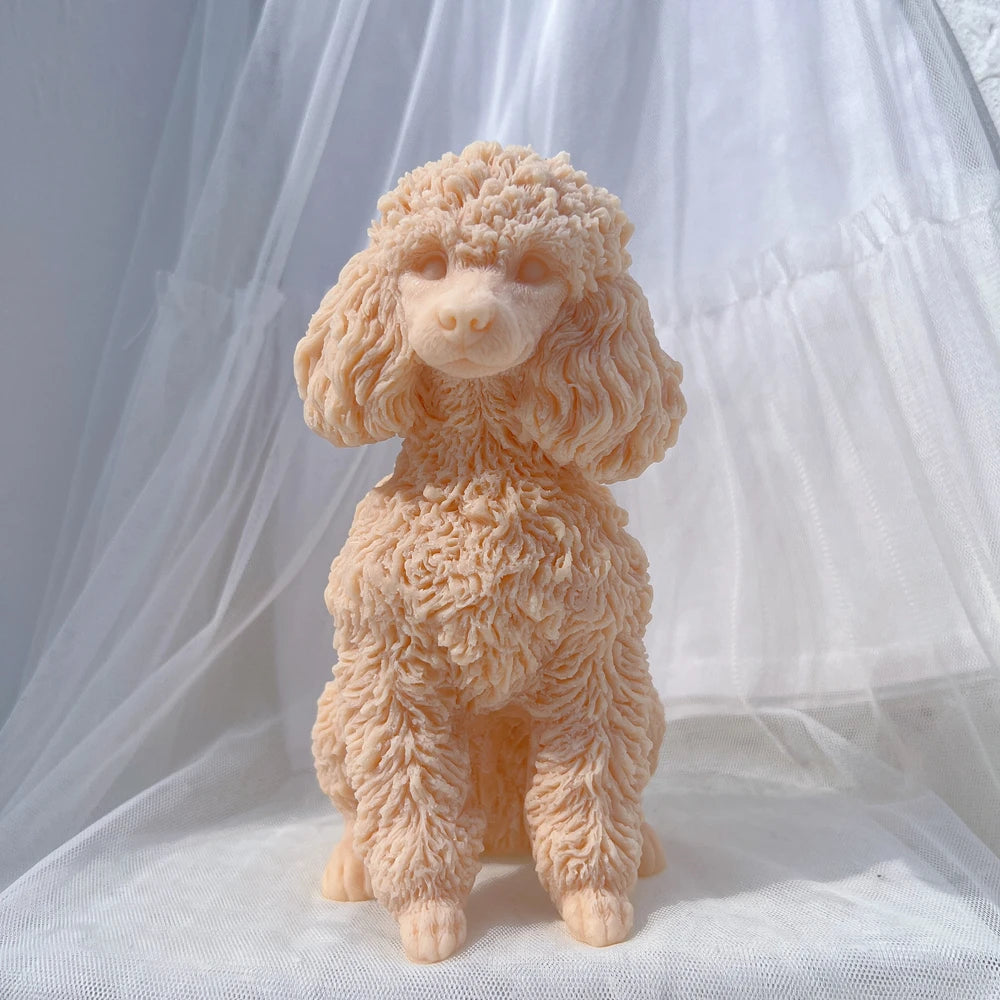 Poodle Dog Puppy Candle Mold Animal Puppies Soy Wax Silicone Mould Dog Lover Home Decor