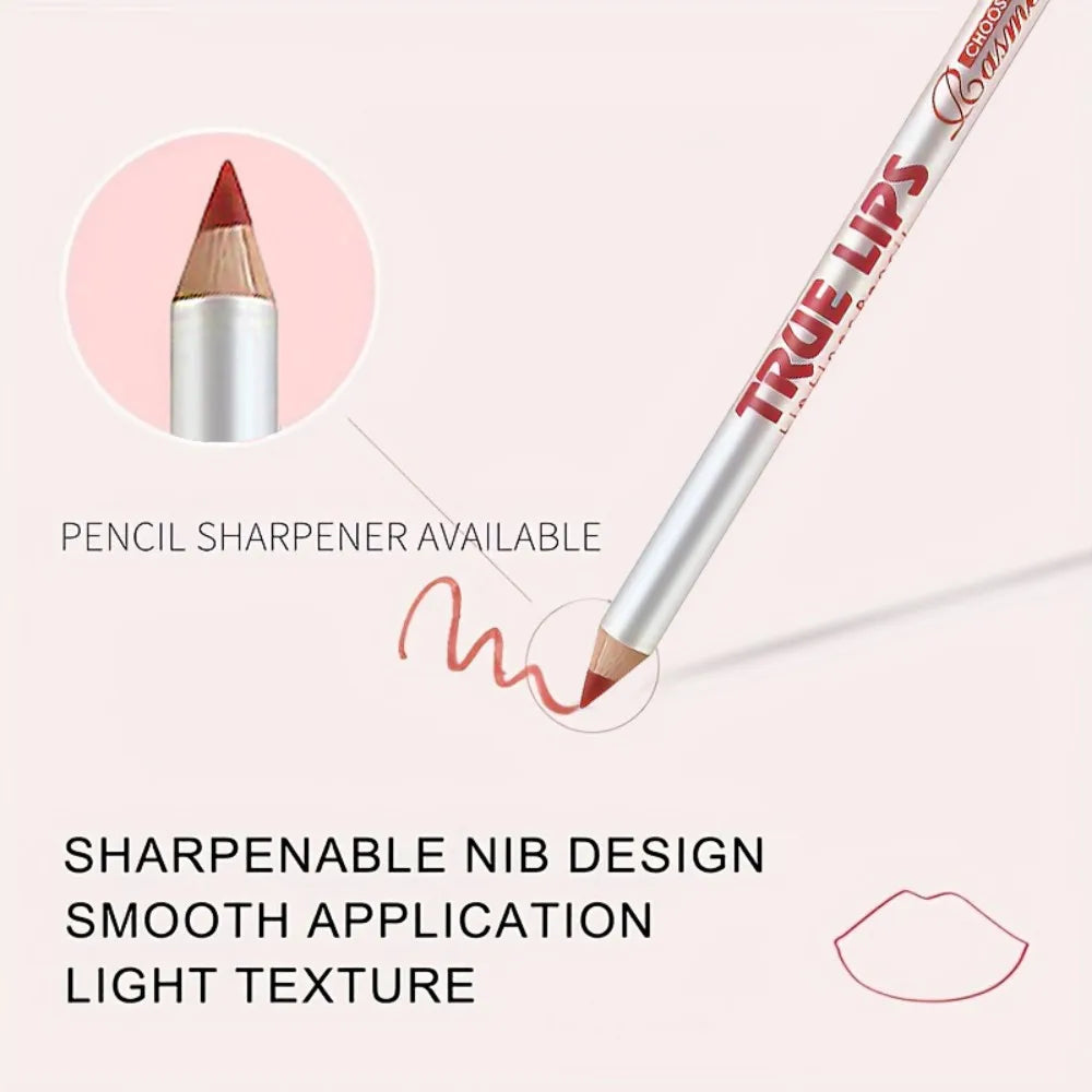 Crayon à lèvres mat waterproof 12 couleurs, rouge contour des lèvres, longue tenue, sans transfert, hydratant, maquillage des lèvres