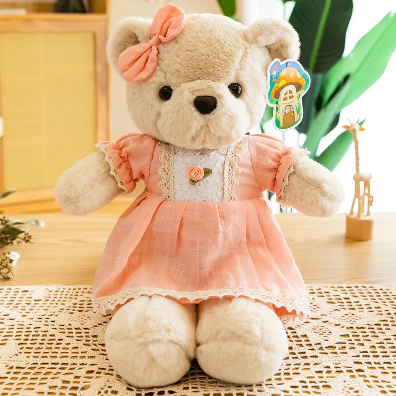 Cartoon 1 PCS Lover Wedding Bear Doll Soft Stuffed Plush Toy Dress Bear Animal Doll For Audlt Birthday Gift