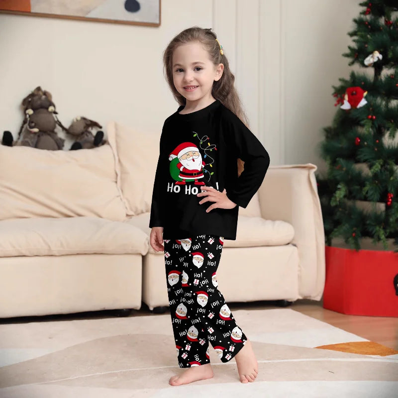 2025 Family Christmas Pajamas Parent-child Clothing Set Santa Claus Print 2 Pieces Suit Soft Loose Sleepwear Xmas Look Pyjamas