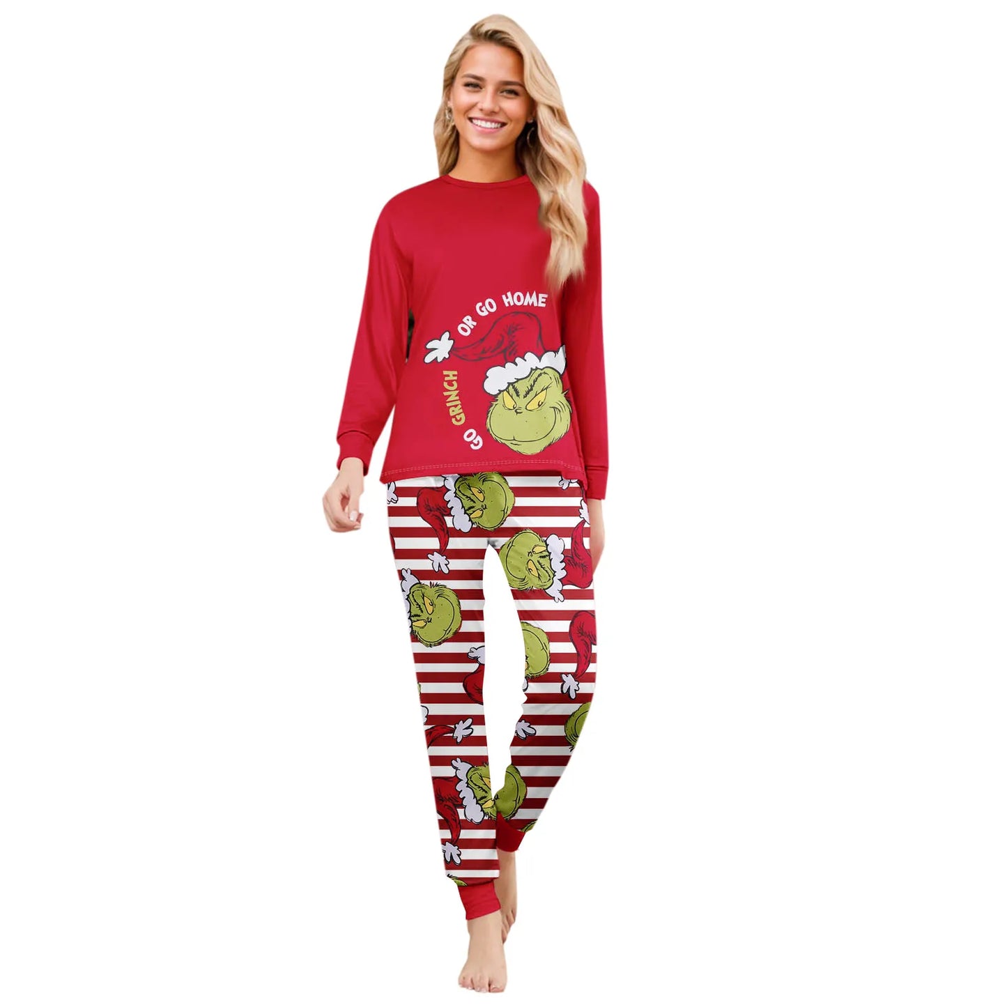 Family Matching Christmas Pjs, Playful Cartoon 2-Piece Pajama Set, Festive And Fun Holiday Sleepwear For The Whole Family