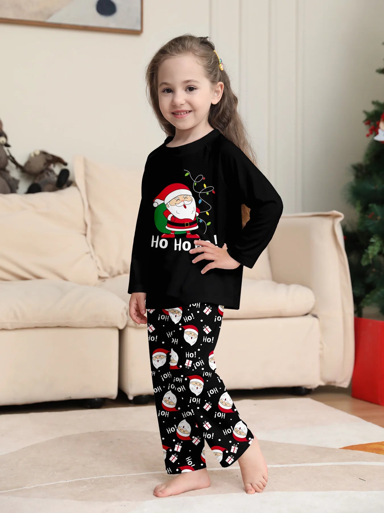 2025 Family Christmas Pajamas Parent-child Clothing Set Santa Claus Print 2 Pieces Suit Soft Loose Sleepwear Xmas Look Pyjamas