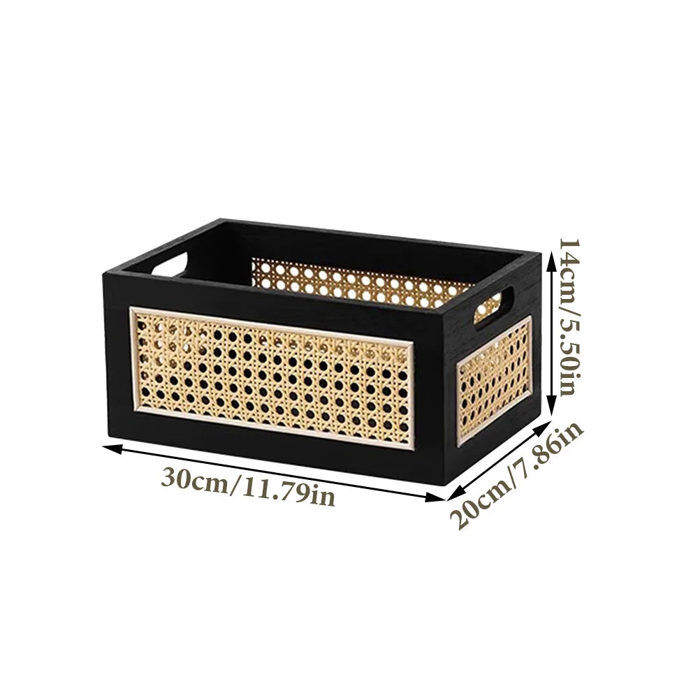 NNEOBA Wooden Storage Basket Large Organizer Box