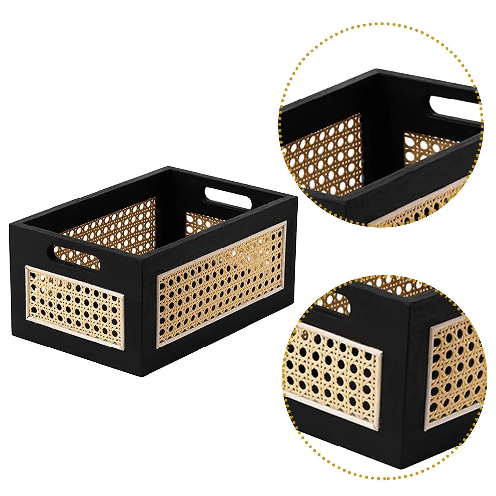 NNEOBA Wooden Storage Basket Large Organizer Box