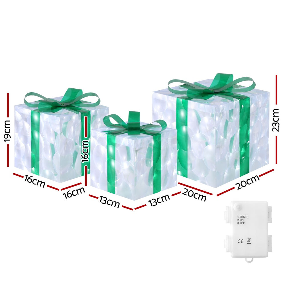 NNEDSZ 3 PCS Christmas Lights 70 LED Fairy Light Gift Box Jingle Jollys