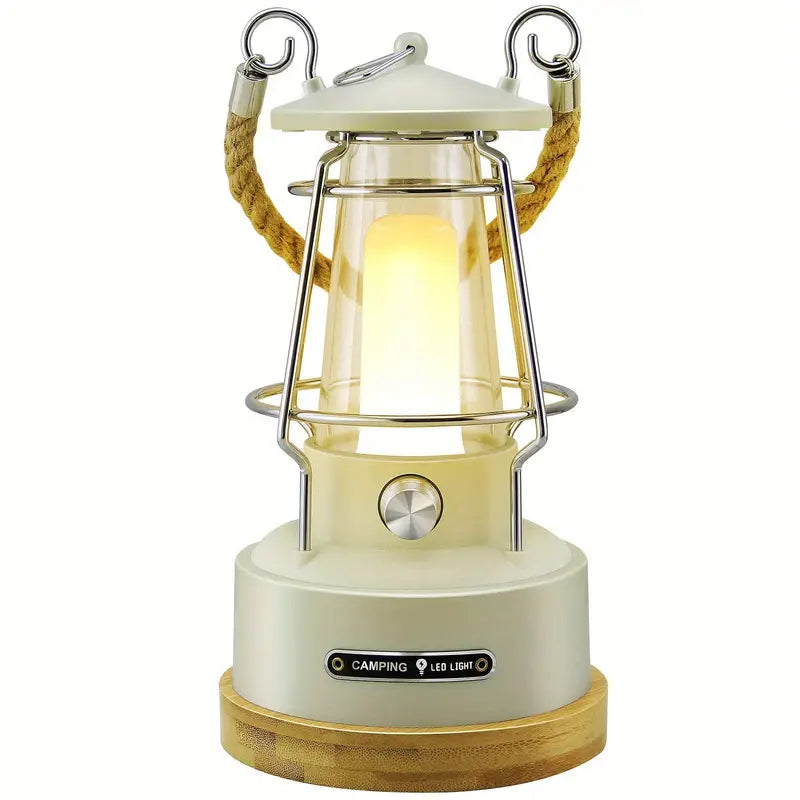 NNETM Vintage Rechargeable Camping Lantern - Dimmable LED, Waterproof Retro Light