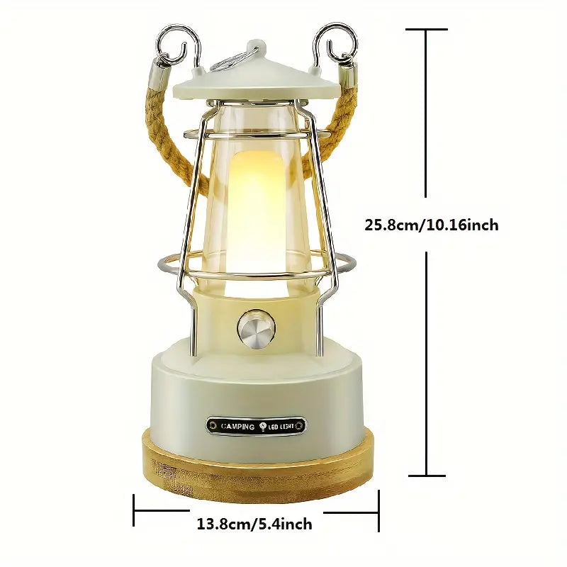 NNETM Vintage Rechargeable Camping Lantern - Dimmable LED, Waterproof Retro Light