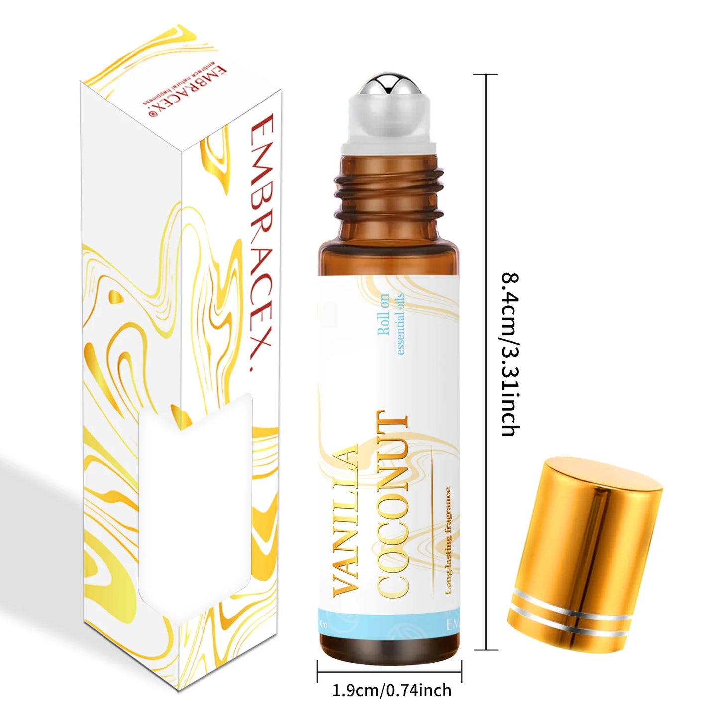 3PC 10ml Vanilla coconut perfumes Essential Oils Roller  original imported  luxury fragrance perfume mini branded perfume