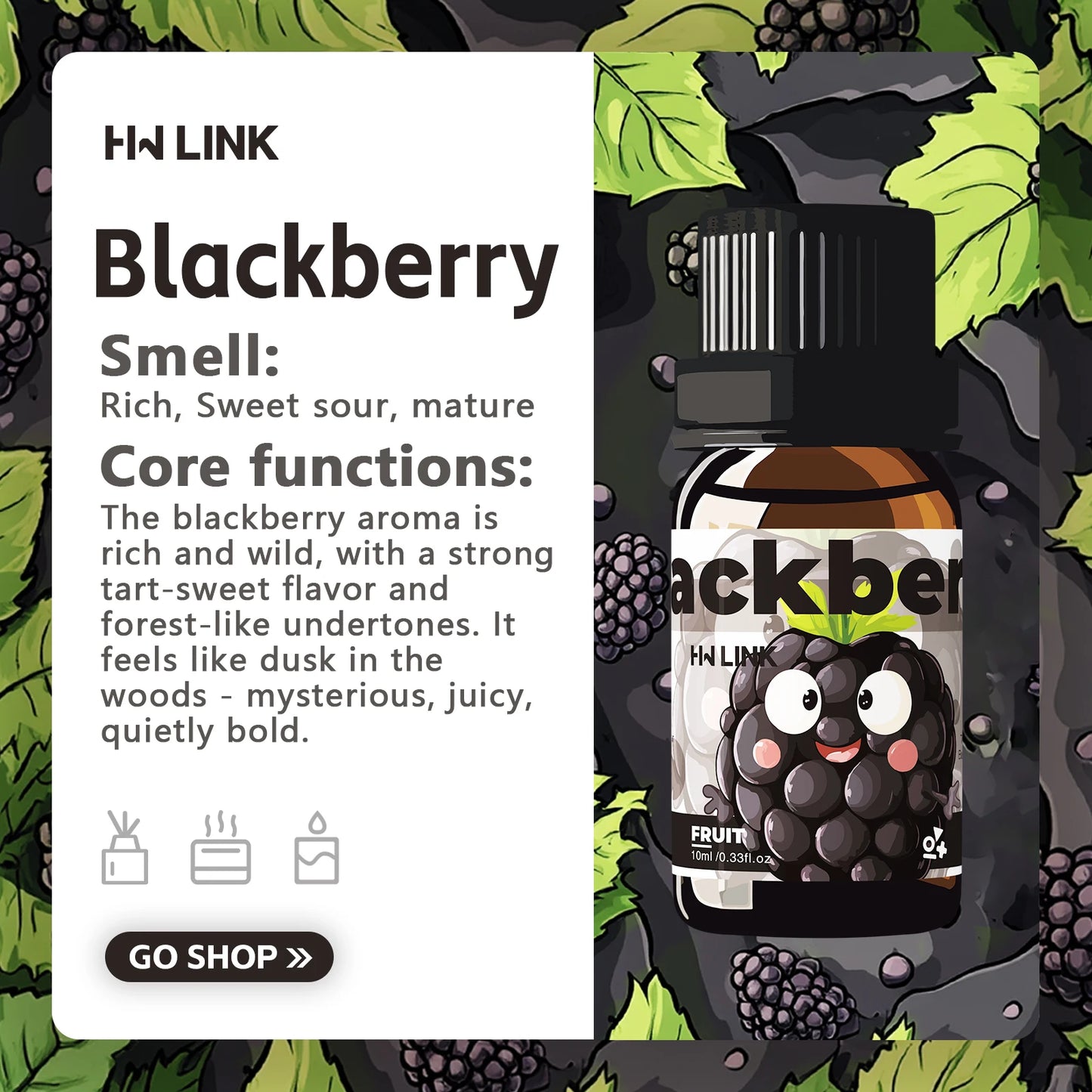 Blackberry Essential Oil Blackberry Perfumes Women 10ml Scented Oil Fragrance Oil For Diffusers, Massage, Candle Making Soap