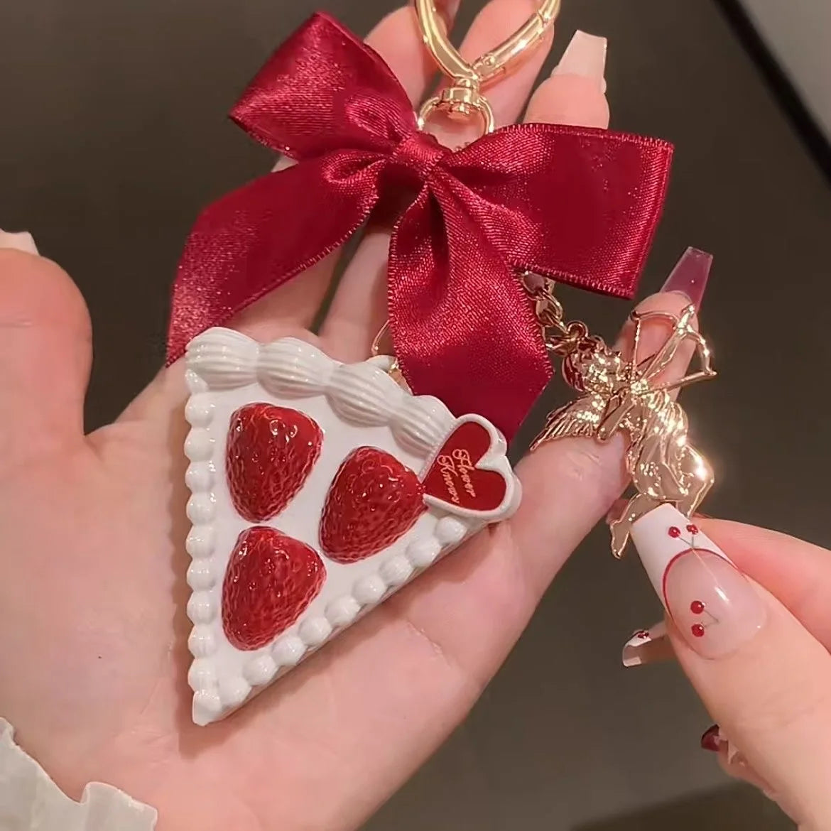 Flower Knows Strawberry Cupid Solid Perfume Balm Cute Portable Hand Cream Decorative Pendant Perfumes Convenient On-the-Go