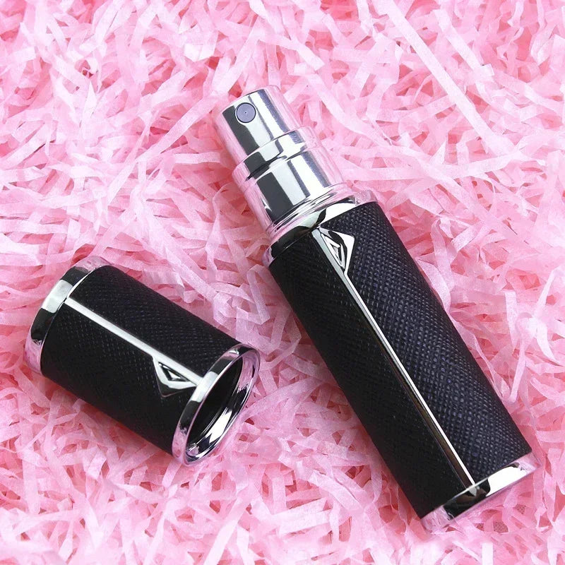5ml Leather Perfume Bottle Refillable Perfume Atomizer for Travel Spray Bottle with Ultral Fine Fragrance Container Empty Mini