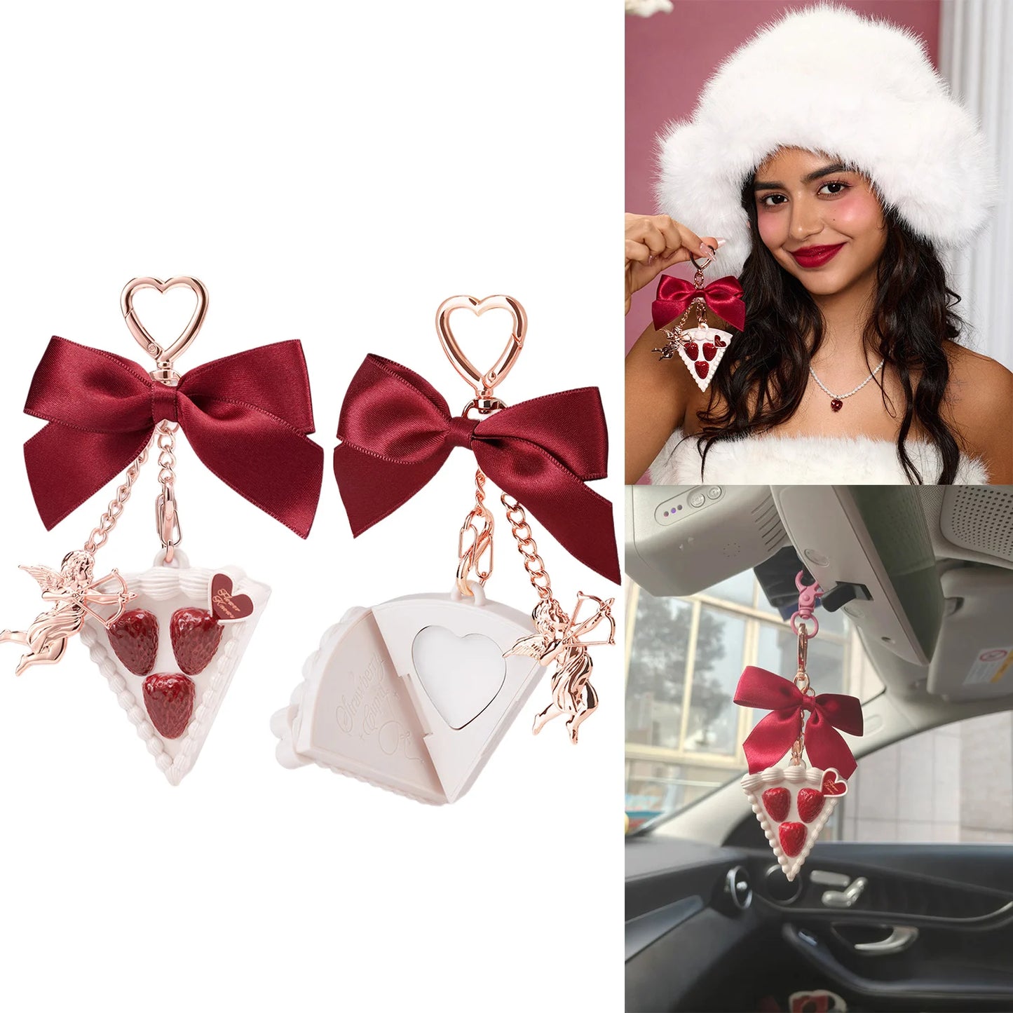 Flower Knows Solid Perfume Strawberry Cupid 3g Vegan Long Lasting Fragrance Balm Pendant Travel Size Cute Gift for Women