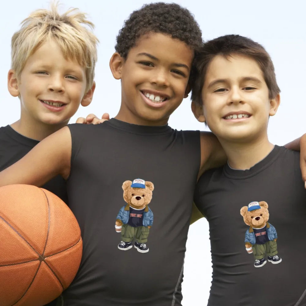 Cartoon Teddy Bear Sewing Hot Stamping Pattern Heat Transfer Printing Sticker High Elasticity Water-resistant Wash Resistant