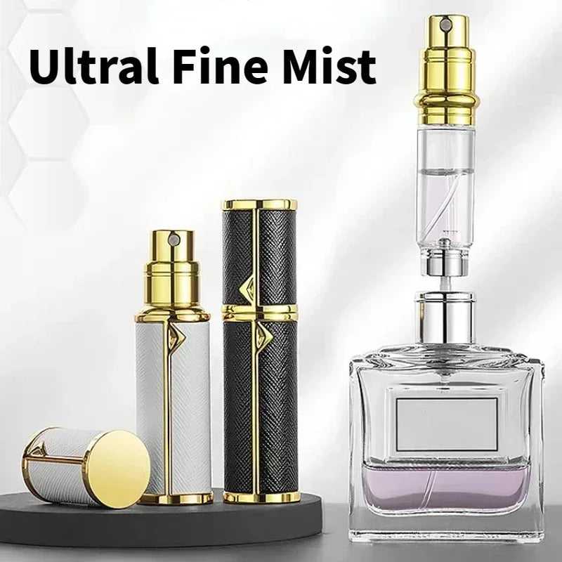5ml Leather Perfume Bottle Refillable Perfume Atomizer for Travel Spray Bottle with Ultral Fine Fragrance Container Empty Mini