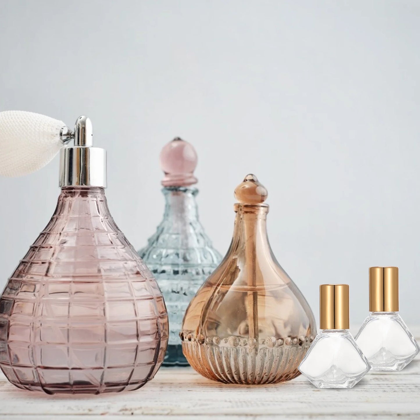 12Pcs 8ml Glass Mini Essential Oil Roller Ball Bottles Leakproof Travel Perfume Subpackaging Roller Bottles Perfume Bottle Kit