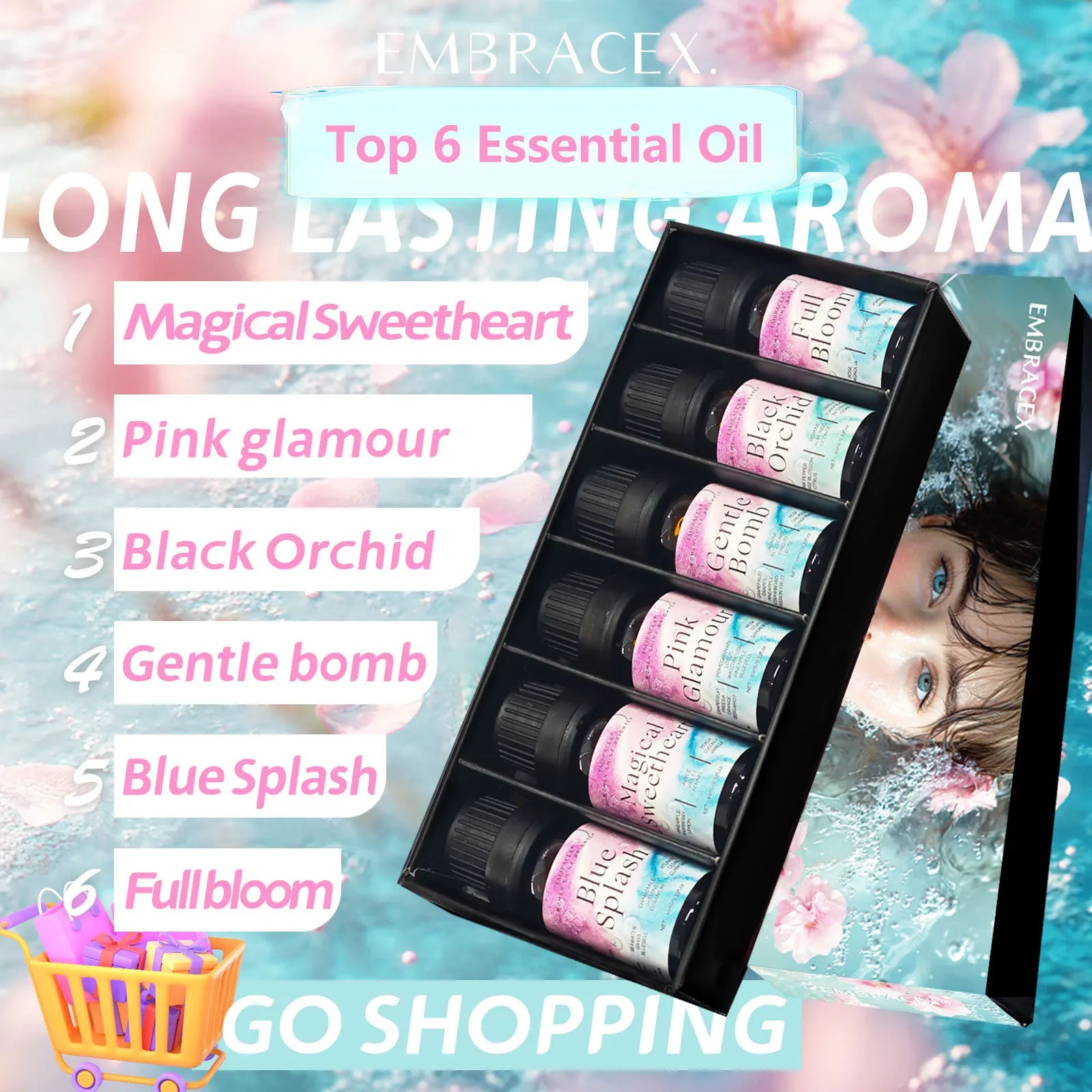 6PC/1Set Women Perfume Set Essential Oils Aromatherapy Essential Oils Gifts Box Women Fragrance Oil for Candle Soap Diffuser