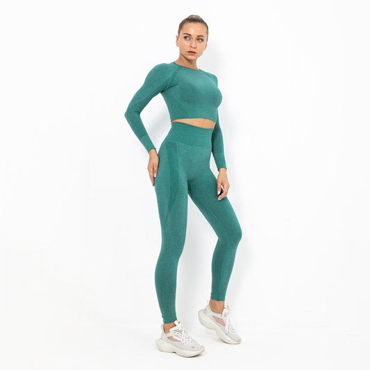 Autumn Yoga set Women Gym Clothes Seamless Fitness Sportswear Tracksuit Long Sleeve Shirts Leggings Workout Clothing Outfits
