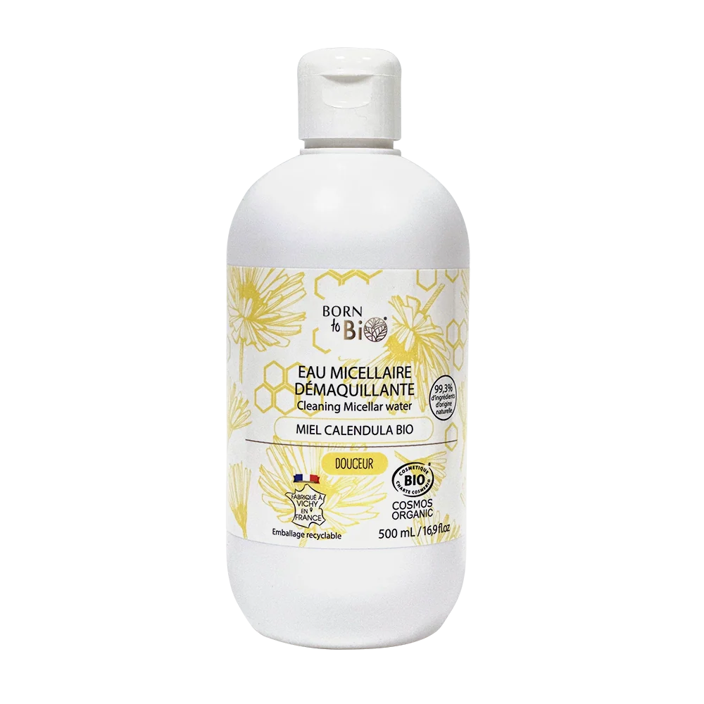 Eau micellaire nettoyante au miel et au calendula - Certifiée biologique