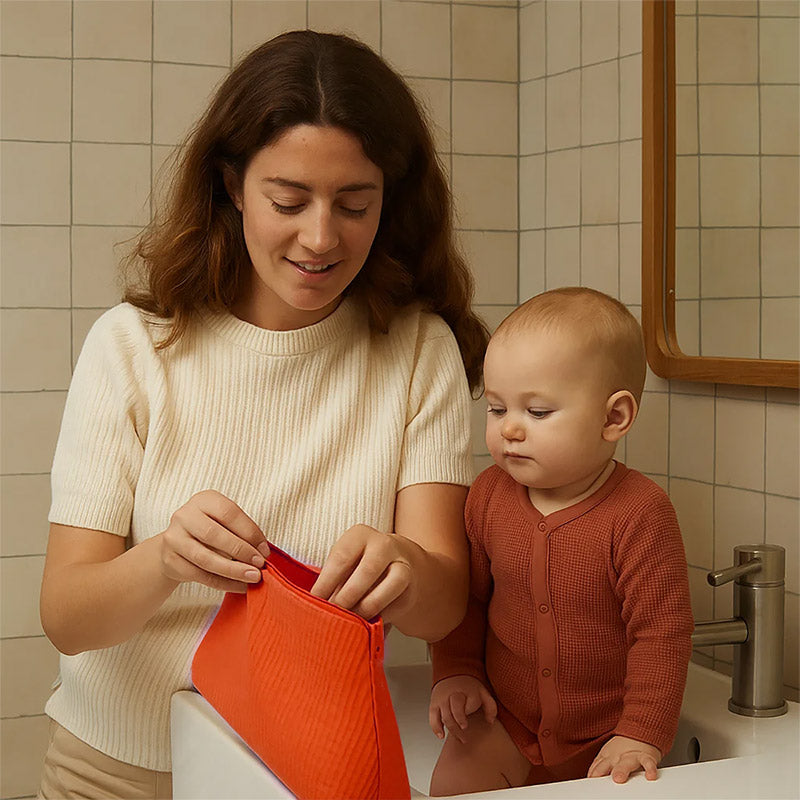 trousse de toilette en coton bio Fraise papate GOTS
